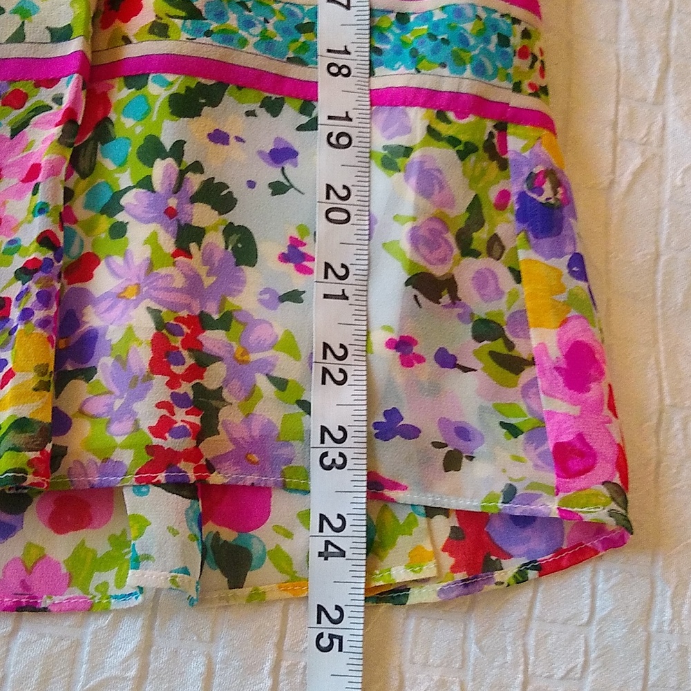 Leonard Paris pleated floral silk skirt size 40/ US 4-6 - Picture 5 of 8